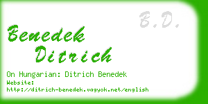 benedek ditrich business card